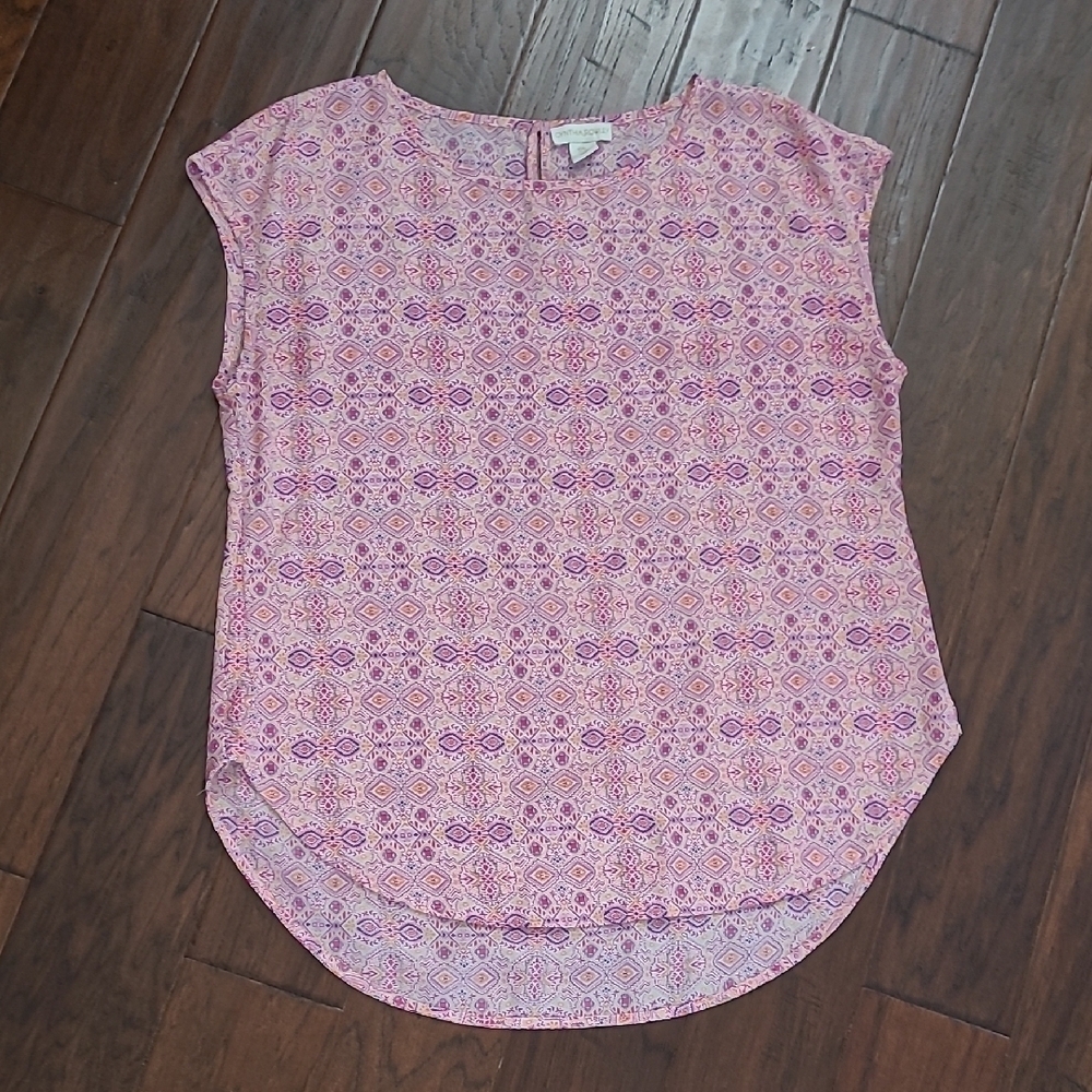Cynthia Rowley Colorful Sleeveless Geometrical Designed Tunic size XL